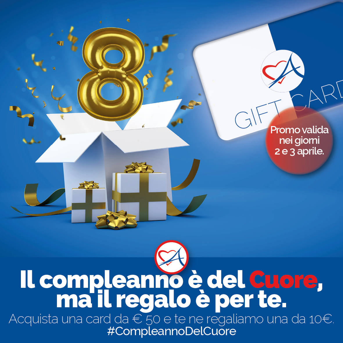 Centro Cuore Adriatico, 8° compleanno del Cuore - Gift Card